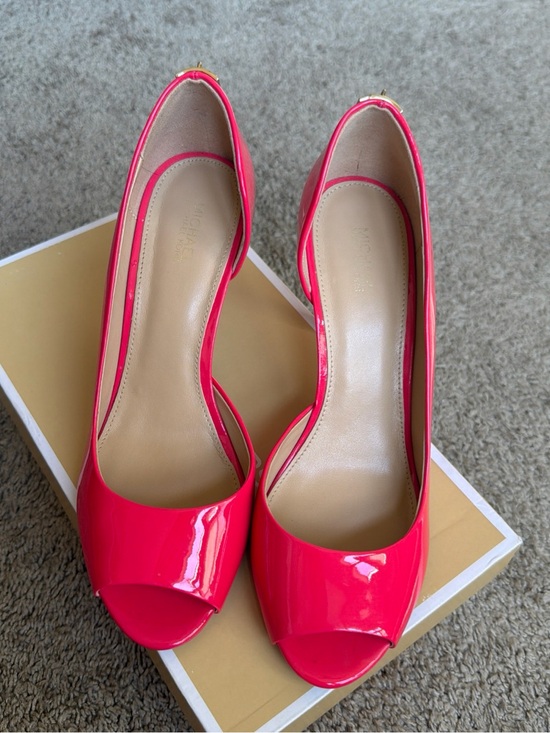 MICHAEL Michael Kors Shoes - MICHAEL Michael Kors Women’s Open-Toe Patent Heels in Hot Pink
